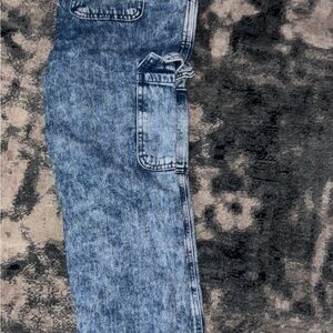 GAP Kids Easy Pull-On Cargo Jeans Acid Wash Blue Denim Boys XL (12) Joggers